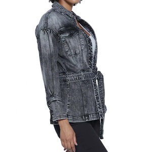 Chaqueta vaquera de invierno personalizada, extragrande y reversible para mujer, estilo boyfriend de manga regular y corte holgado - Product Image 3