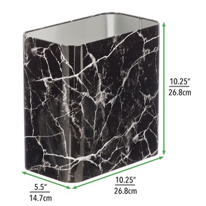 <b>Small</b> Black Metal Trash Can Compact Wastebasket Dustbin for Home Office & Bathroom - Product Image 5