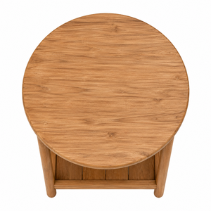 Table à manger en teck avec étagère inférieure, design scandinave moderne, écologique, imperméable, stable, meubles pour la maison, appartement, hôtel, villa - Product Image 3