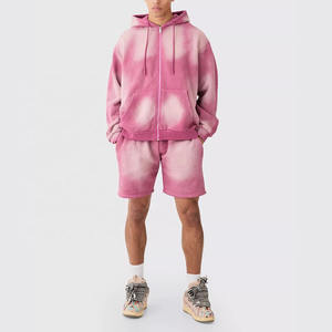 Conjuntos Deportivos de Verano con Sudadera con Cordón y Pantalones Cortos para Correr |   Conjuntos Cortos de Verano Personalizados para Gimnasio, Ligeros, de Algodón y Poliéster - Product Image 1