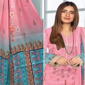 Ensemble Kurta pour femmes-Vente entière Costumes de pelouse trois pièces pakistanais et indiens par AF Fashion Salwar Kameez Dupata robe indienne - Product Image 1