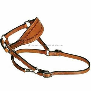 Vente en gros de licol de cheval en cuir anatomique confortable collier de tête en cuir véritable cheval équestre licou équin équipement d'équitation - Product Image 5