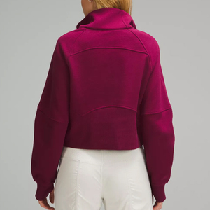 Sudadera Corta con Capucha y Cierre de Cremallera de Manga Larga para Mujer, 100% Algodón Felpa Antipilling, Atuendos de Otoño OEM 2026 - Product Image 2