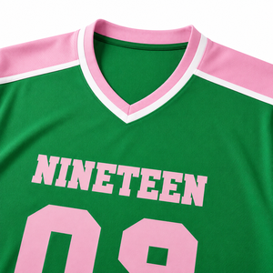 Maillot de football vert personnalisé en polyester respirant, coupe ample, surdimensionné, imprimé, pour équipe sportive - Product Image 3