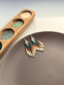 Partywear Bohemian Tassel <b>Drop</b> Earrings Women's Turquoise Beaded Alloy Antique Bronze Plated Fashion Jewelry Party Style - Product Image 2