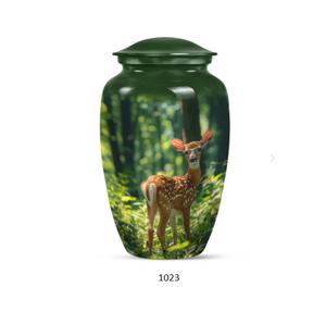 Urna funeraria para cenizas de ciervo, urna para cenizas de seres queridos con diseño de ciervo, urna conmemorativa hecha a mano para cenizas de adultos. - Product Image 5