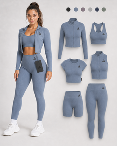 Ensemble de yoga deux pièces grande taille pour femme, noir uni, extensible, respirant, vêtements de sport OEM, Spandex/Nylon à la taille - Product Image 4