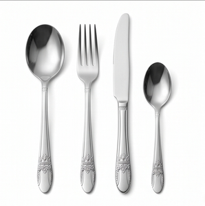 Ensemble de couverts classiques en acier inoxydable, finition miroir, manches longs, compatibles lave-vaisselle, pour mariage, vaisselle de table, couverts pour cuisine - Product Image 1