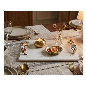 Bol rectangulaire en aluminium avec poignée en forme de feuille, poignée en métal poli, modèle cadeau, imprimé, fait main, écologique, durable, décoration d'intérieur - Product Image 2