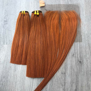 Os droit Orange foncé-ton 100% cheveux humains vierges vietnamiens bruts en gros Super Double Drawn extensions de cheveux - Product Image 2
