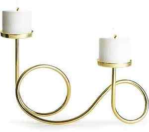 Porte-bougie en métal doré moderne pour mariages et événements festifs, ensemble de 3 supports à bougies en fer faits à la main pour la décoration de la maison et de la table - Product Image 3