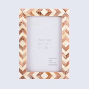 Cadre photo décoratif en MDF avec incrustation de os, qualité export - Product Image 3