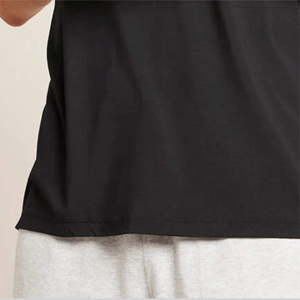 Camiseta negra de gimnasio personalizada al por mayor, lisa, con lavado ácido, de algodón, holgada, extragrande para hombre, de corte suelto. - Product Image 6