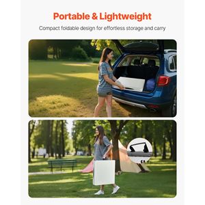 4 Ft Heavy-Duty Folding <b>Table</b> Portable Fold-in-Half Utility Indoor <b>Outdoor</b> Rectangle <b>Plastic</b> Adjustable Height - Product Image 1