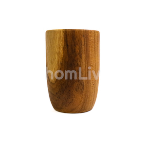 Vaso de Madera de Teca Hecho a Mano, Taza de Madera Natural Ecológica, Artículos de Bar Marrones, Regalo para el Hogar o Cafetería, Material Sostenible para Fiestas - Product Image 2