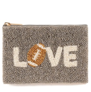 Pochette à monnaie brodée de perles de rocaille avec fermeture éclair, faite à la main, portefeuille brodé de perles de rocaille - Product Image 2