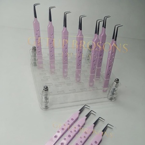 Best Stainless Steel <b>Smooth</b> Tip 90 Degree Eyelash Extension Tweezers Diamond Grip Silver Tip Heart Cutout Design Beauty <b>Tools</b> - Product Image 5