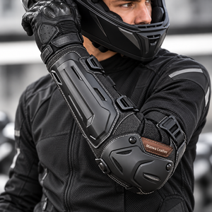 Genouillères et protège-tibias en cuir Manwa pour moto, protection respirante pour les jambes avec boucle, genouillères en cuir pour moto - Product Image 6