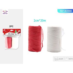 Nuova Tendenza Natalizia: Nastri Regalo Rossi e Bianchi, Rotolo di Carta Lala 24 Pezzi per Decorazioni - Product Image 2