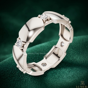 Anillo de Diamante Cultivado en Laboratorio con Corte Redondo de Diseñador, Chapado en Rodio, en Oro Blanco de 9KT, 10KT, 14KT y 18KT, Certificado IGI, Anillo de Compromiso de Lujo - Product Image 3
