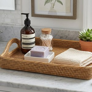 Minimalist Rattan Serving Tray Handmade Rectangle Storage Basket Tray for Modern Home and Kitchen Decor Wholesale Vietnam - Product Image 2