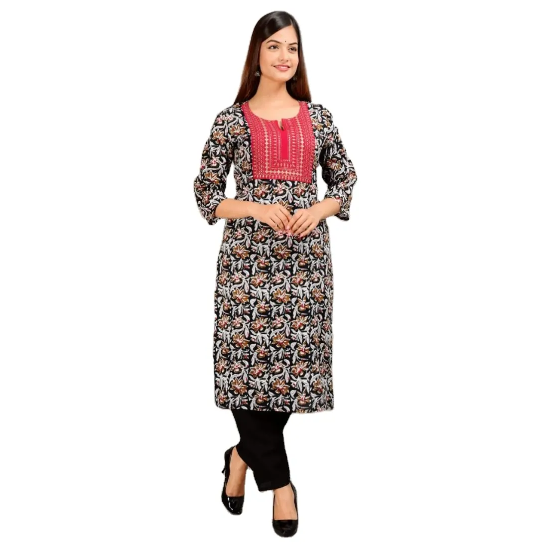Vêtement imprimé à la mode pour femmes, coton ethnique indien, chemises pour dames, nouveaux modèles floraux Kurta, nouveau Design pantalon Shalwar, Kameez