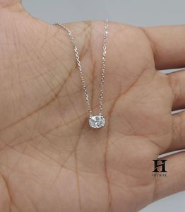 Collier pendentif solitaire minimaliste en diamant, collier délicat en or 14K/18K pour femmes - Product Image 5