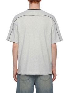 Camiseta Oversize para Hombre con Detalle de Costura y Hombro Caído, Cuello Redondo, Peso Pesado, Estilo Streetwear con Líneas de Costura en Contraste - Product Image 6