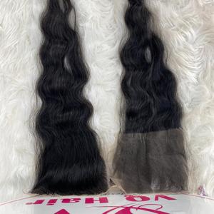 Cierres de encaje de película HD 10-36 pulgadas Raw Vietnamita Onda natural Cabello negro Cierre de encaje Extensiones de cabello humano Proveedores vietnamitas - Product Image 4