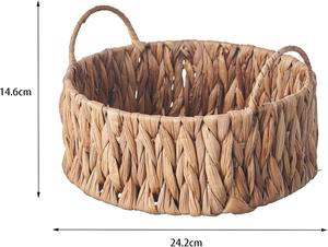 Panier à fruits en jacinthe d'eau avec poignée, panier de rangement fait main, vente en gros, écologique, fabriqué au Vietnam - Product Image 3