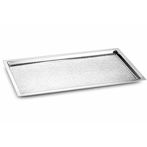 Bandeja de Servir de Metal Martillado con Asas, Bandeja Rectangular Decorativa de Acero Inoxidable para Centro de Mesa de Café - Product Image 3