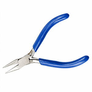 Pince à bec effilé en acier inoxydable avec poignée bleue pour la fabrication de bijoux et le cintrage de fils DIY - Product Image 2