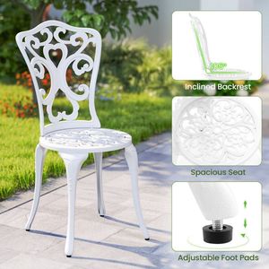 Conjunto de Bistro de Aluminio Fundido de 3 Piezas para Todo Clima con Orificios para Sombrilla, para Muebles de Jardín - Product Image 6