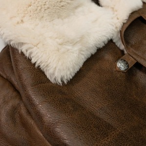 Men Vintage Brown Genuine Leather Jacket With Faux Fur Lining Turn-down Collar Single Button Closure <b>Winter</b> Warm <b>Thick</b> <b>Coat</b> - Product Image 3