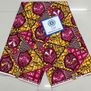 Tissu Ankara africain premium brun turquoise avec motif floral géométrique Art Déco pour femmes - Product Image 3
