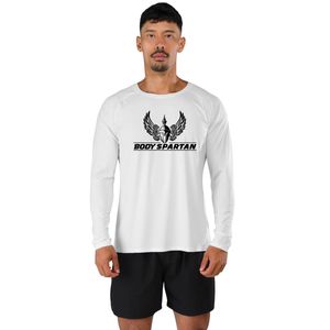 Camiseta Deportiva de Manga Larga Blanca para Hombre, Ligera, Transpirable, para Entrenamiento Atlético, Running y Deportes - Product Image 1
