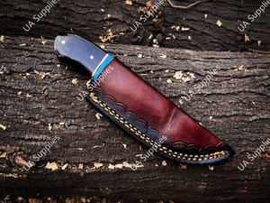 Cuchillo utilitario EDC de 5 pulgadas de acero de Damasco forjado a mano, hoja fija de espiga completa, punta de gota, afilado a rasuradora, mango de epoxi, de UA Supplies - Product Image 5