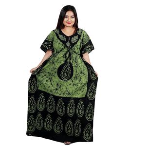 Robe de nuit maxi en coton respirant pour femme, tenue décontractée pour la maison - Product Image 2