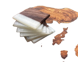 ที่รองแก้วกาแฟทำจากไม้ทำจากเรซิ่นดีไซน์น่ารักที่วางเครื่องดื่มพร้อมกล่องจานรองแก้ว - Product Image 3