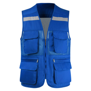 Latest OEM Design Blue Color Security High Visibility Reflective Vest Front Zipper Cheap Price security Vests Hi Viz Tactical Ve - Product Image 1