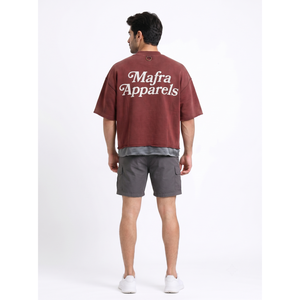 Camiseta de skate personalizada al por mayor para hombre, 450GSM, de felpa francesa de alto gramaje, hombro caído oversize, lavado vintage, doble capa, OEM - Product Image 2