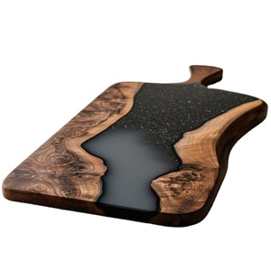 Planche à découper en résine avec finition artistique époxy artisanale conçue pour la découpe d'aliments, le service et l'affichage dans les cuisines et les cafés - Product Image 1