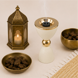 <b>Bakhoor</b> Burner Gold Inlaid Hammered Design Modern Arabic Incense Burner Middle Eastern Mubkhar <b>Oud</b> Charcoal Censer for Home - Product Image 6