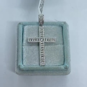 Colgante Cruzado de Diamantes Moissanite VVS, Colgante de Plata 925 con Incrustaciones de Diamantes, Colgante Hip Hop, Joyería de Fe Cristiana, Colgante Religioso - Product Image 4