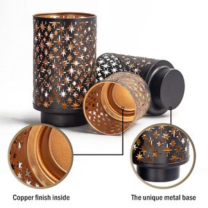 Handmade Metal Star Cutout <b>Candle</b> <b>Holder</b> Set Decorative Tea Light <b>Lantern</b> Modern Tabletop Votive <b>Candle</b> <b>Holder</b> for Home Living - Product Image 3