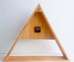 Handcrafted natural wood wall <b>clock</b> in a modern rustic style, suitable <b>for</b> decorating homes, offices, bedrooms, or living rooms. - Product Image 2