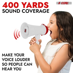 5Core Megaphone 15W Bull Horn Kids PA <b>Speaker</b> w 400 Yards Range Siren Lightweight Loud <b>Mini</b> Megafono - Product Image 3