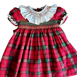 Robes de princesse pour enfants 100 % coton en gros, robes de soirée smockées à carreaux, ODM OEM, coupe droite, Vietnam, taille moyenne - Product Image 3