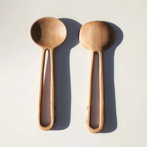 Ensemble de cuillères à salade en bois de manguier faites à la main, écologiques, à long manche, pour cuisine et salle à manger modernes, vente en gros - Product Image 1