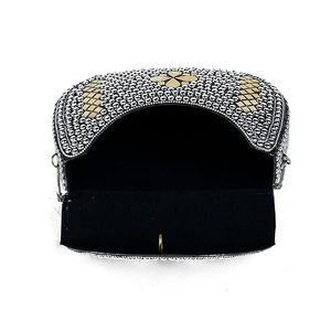Silver Metal Handmade <b>Bridal</b> Women's Antique Brass Purse Ethnic Handmade Metal Clutch Bag - Product Image 3